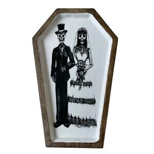 MADE IN INDIA Wooden Enamel Coffin Platter